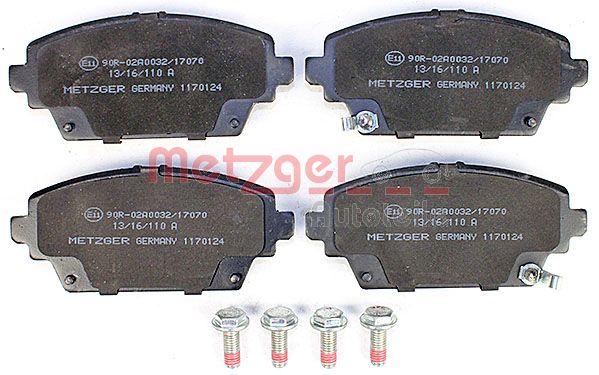METZGER 1170124 Bremsbelagsatz, Scheibenbremse